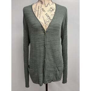 VTG GISPA Made In Italy - Long Sleeve/V-neck Women’s Cardigan Teal Green/Pockets